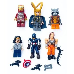 Mega Bloks Marvel Series Super Heros Iron Man Loki Captain America Set of 6